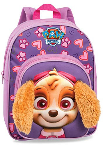 Paw Patrol Kinder Jungen Mädchen Rucksack Kinderrucksack mit tollem Skye 3D Motiv (564) mit großen Hauptfach und Frontfach, 31 x 24 x 13 cm, violett/rosa