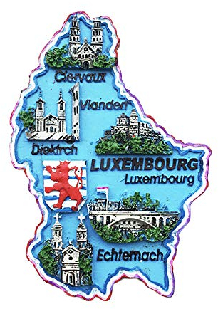 Luxemburg Karte 3D-Kühlschrankmagnet, Souvenir, Geschenk, handgefertigt, Heim- und Küchendekoration, Luxemburg, Kühlschrankmagnet, Kollektion