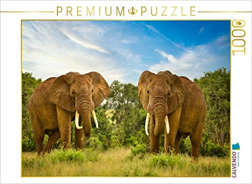 CALVENDO Puzzle Zwei Elefanten | 1000 Teile Lege-Größe 64 x 48 cm Foto-Puzzle für glückliche Stunden
