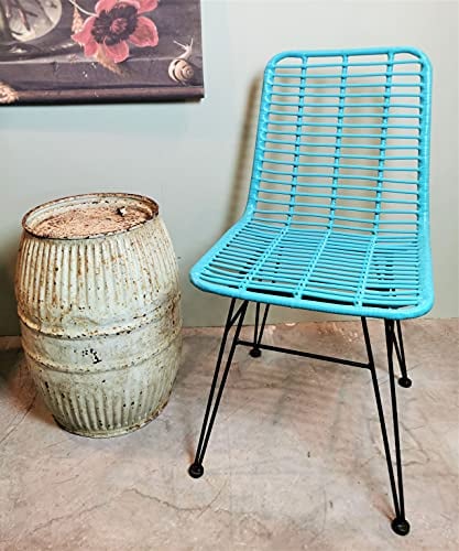 Vintagehaus Gartenstuhl Esszimmerstuhl Hacienda Vela Rattan In/Outdoor Türkis Skandi Boho