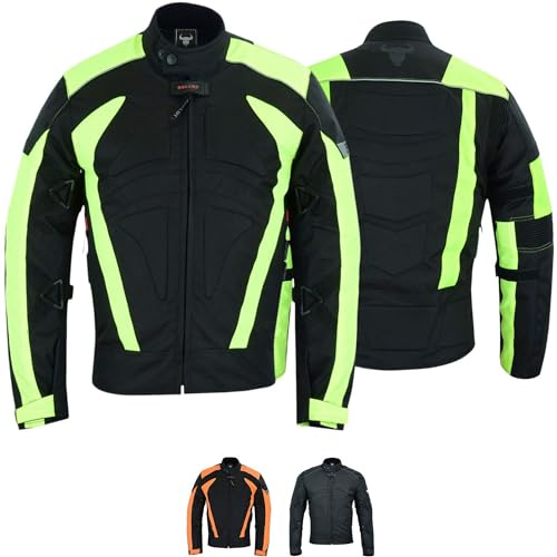 BULLDT Motorradjacke Herren textil kurze Bikerjacke mit CE2-Protektoren - Sportlich Bodyfit dehnbaren Einsätzen, 4 Taschen, Abnehmbar Futter, aus 4 Schichten, Winddicht, Reflektierend -