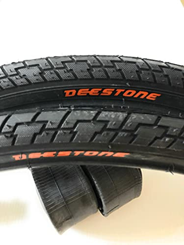 2 neumáticos Deestone MTB 26 x 1,75 Slick de carretera para Bicicleta + 2 cámaras de aire MTB 26