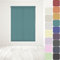 Straight Edge Dim-Out Roller Blind - Easy Fit Home Office - 120cm Width x 160cm Width Drop - Teal