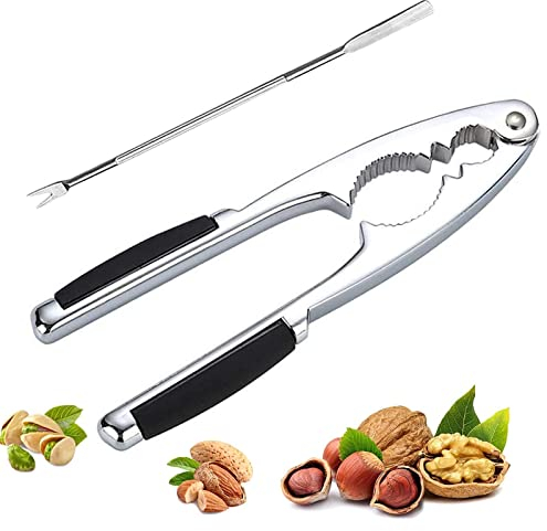 Tuofang Nutcracker Nussknacker, walnüsse Nussknacker Haselnuss, Metall Walnussknacker mit Rutschfestem Griff, Edelstahl Gabeln, Walnüsse Nussöffner, für Pecan Walnut Mandeln Haselnüsse Pistazien