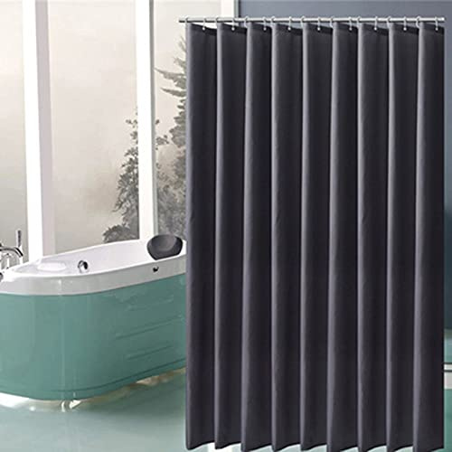 DEARARTBath Rideau de Douche Gris Foncé, 180cm (W) × 180cm (L) Tissu Rideau de Douche en Polyester avec Crochets Grommet, Machine résistante à l'eau Lavable