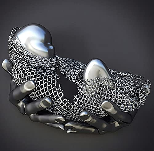 Love heart 3D effect wall art, Sculpture abstraite en métal, Affiche decoration murale, Toile decoration murale, Art mural en toile pour la décoration de salon/chambre/bureau, G-Silver, 50x50cm