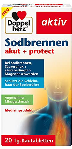 DOPPELHERZ Sodbrennen akut+protect Kautabletten 20 St