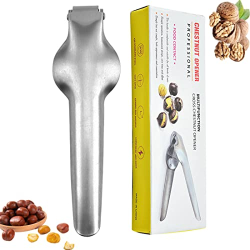 Yingbai Nussknacker Walnüsse,Walnuss Zange Edelstahl,Kastanie Schneider,Kastanienöffner,Haselnuss Zange,Nussknacker Zange,Nussknacker Haselnüsse,Walnuss Zange öffner,Kastanie Messer,Maronizange