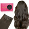 WENNALIFE Extensiones de Clip de Pelo Natural, 40cm 75g 5 Piezas Castaño Oscuro Claro Extensiones de Clip Natural Remy Cabello Humano Extensiones Pelo Natural Extensiones de Clip