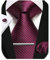 Enlision Corbata Borgoña Hombre Pañuelo y Corbatas Gemelos Clip Set