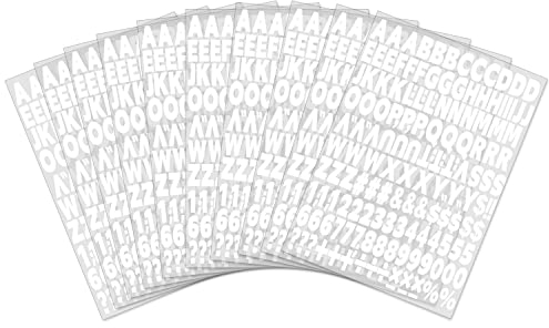 1680piece 1 Inch Iron On Heat Transfer Letters and Numbers Alphabets Fabric Vinyl Letter DIY for Sport Jerseys T Shirts Clothes Slogan Printing Crafts Decoration (10 Sheets in White)