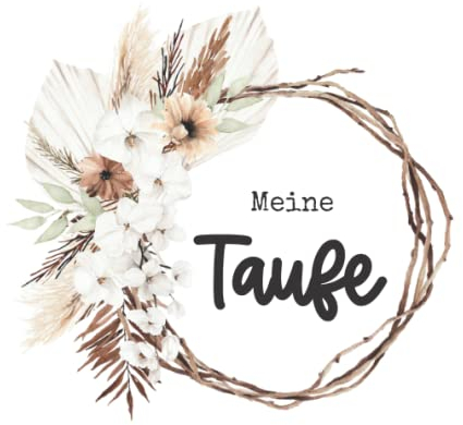 Gästebuch zur Taufe - mit Fragen zum Ausfüllen BOHO Kranz - 80 Seiten quadratisch Softcover - Taufalbum | Geschenk zur Taufe | Gäste | Fotos | Erinnerungsbuch