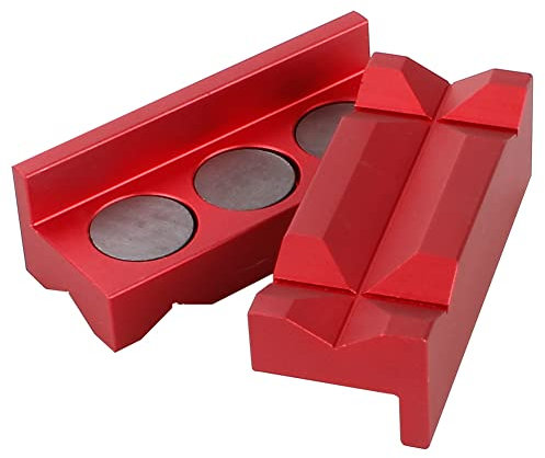iSpchen 2 Stück Schraubstock Schutzbacken Polster Magnet Schonbacken Aluminium Magnetische Schraubstock Auto modifikations zubehör
