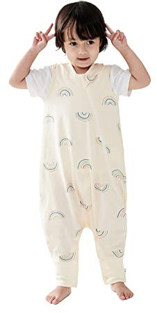 Duomiaomiao 0.5 TOG Toddler Sleep Bag 12-24 Months 100% Cotton Lightweight Baby Sleep Sack with Feet, Breathable Comfy Toddler Wearable Blanket