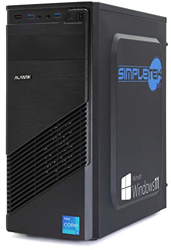 SIMPLETEK Ordinateur de bureau Core i3 3,10 GHz Windows 11 Pro 16 Go RAM SSD 480 Go | Ordinateur fixe pour bureau scolaire, travail et usage quotidien