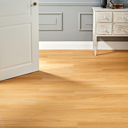 AMBULABO Peel and Stick Flooring – 7pcs (1m²) Self Adhesive Floor Planks, Wood Effect Vinyl Self Adhesive Flooring (Classic Oak)