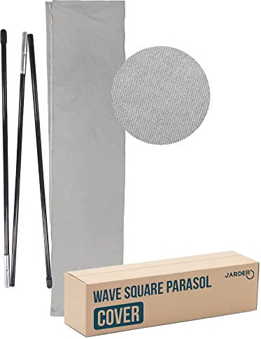 Jarder Wave Borde Square Garden Umbrella Parasol Cover, 100% Water Resistant