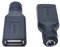 YSJJZRL 2 Stück USB-auf-DC-Adapter, USB-Stecker/Buchse auf DC 5,5 x 2,1 mm Buchse, Ladebuchse, Netzteil (USB-Buchse auf DC 5,5 x 2,1 Buchse)