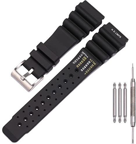 MCXGL 24mm Silikon-Uhrenarmband kompatibel mit Citizen Hyper Aqualand Duplex Promaster Herren Taucharmband Sport Wasserdicht Band (Silver buckle 24mm)