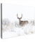 MuchoWow© Leinwand 80x60 cm Deko Schlafzimmer Aesthetic Leinwandbilder Wohnzimmer Gemälde Foto Geschenk Living Room Decoration Hirsch Bild - Rotwild - Reh - Winter - Schnee - Tiere - Weiß