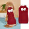 Hundepullover Weste Hund Rollkragenpullover Schleife Stricken Kleine Hundepullover Warme Hunde Winterkleidung Pullover Hundemantel Weihnachtskostüm für Hunde Katzen (Rot, S)