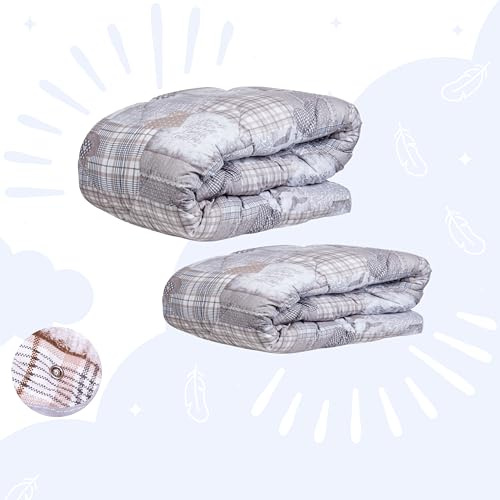 Zelesta Wonderbed Bettdecke 240x220 4 Jahreszeiten mit Druckknöpfen- Bettwäsche winterdecke und Sommer-Bettdecke warm Duvet - Waschbare bettdecke ohne Bezug - Anti-Allergene Steppdecke