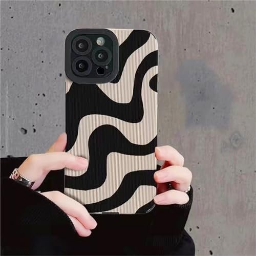 Emlivi iPhone 12 Mini Zebra Hülle Handyhülle Fashion Wave Simple Cute Zebra Stripes Muster Wellen Design Weiche TPU Bumper Cover Matt Hart PC Kamera Schutzhülle Men Frauen Silikon Hülle,Zebra