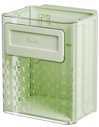 LANMOU Papelera Colgante Plegable Cubo de Basura de Cocina 10L Cubo de Basura de Pared Cubo de Basura Papeleras Cubo de Basura para Cocina, Baño, Lavabo, Encimera (Green)