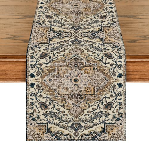 Artoid Mode Boho Bohemia Stil Vintage Braun Tischläufer, Bankett Tisch Küche Esstisch Dekoration Drinnen Urlaub Party Dekor 40x140 cm