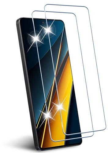 Tomooo Cristal Templado Compatible con Xiaomi Poco X6 / X6 Pro 4G, 9H Anti-Arañazos Protector de Pantalla [3D Cobertura Completa], Antihuellas, Ultra Transparente, Vidrio Templado 2 Piezas
