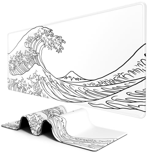 BOSOBO Großes Mauspad, Schreibtischunterlage, XXL XL, erweitertes Gaming-Mauspad, Schreibtischunterlage für Büro und Zuhause, lange Tastatur, riesige Matte, Desktop-Vollabdeckung, 80 x 30 cm, Art