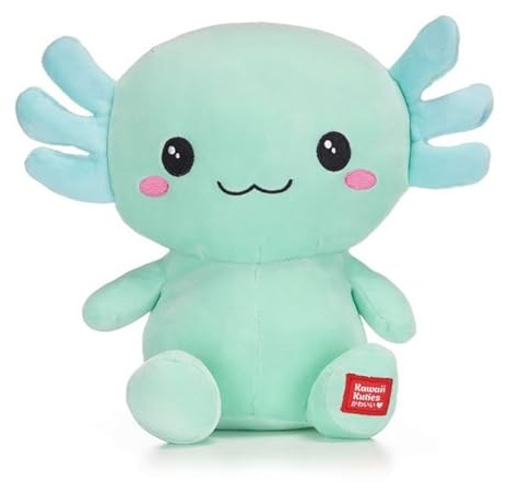 UKToyworld Kawaii Kuties Plüsch Salamander 25,4 cm Axolotl Soft Squashy Pastel Geen Stofftier