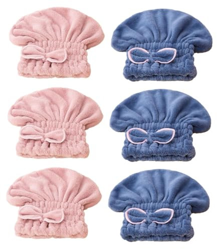 FRCOLOR 6 pz Asciugatura Rapida Cappuccio Doccia Capelli Asciugamani Per Le Donne Panno In Microfibra Per I Capelli Panno In Microfibra Asciugacapelli Cappucci Doccia Accogliere Acqua Cappello