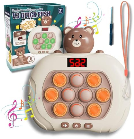Nannodino | Pop It Electrónico | Quick Push | Juguetes Pop It | 6 Modos De Juego Y 999 Niveles | Para Niños Y Adultos | Fidget Puzzle Anti Estrés | Burbujas Multijugador | Regalo educativo niñas niños