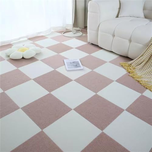 Teppichfliesen Selbstklebend 30X30CM Teppichboden Selbstklebend Beige braun Waschbarer Teppich Fliesen Kleber für Haus Büro Gewerbe Anti-Rutsch Teppich Bodenbelag Wohnzimmer,15 Teppichfliesen-B63