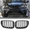 Gangying E53 Kühlergrill für BMW X5 E53 Nieren Schwarz LCI Facelift Grill Schwarz Glänzend Doppelsteg 2004 2005 2006