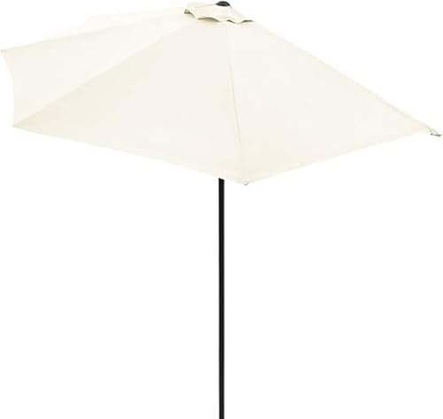 BAKAJI Ombrellone Mezzaluna a Parete da Giardino Grandezza 270 cm, Parasole a Muro da Esterno con Copertura Waterproof e 5 Ribs Stecche, Ideale per Bar, Ristorante, Patio, Balcone (Beige)