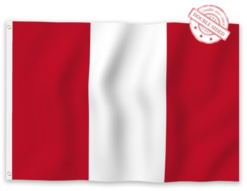 Aoihrraan Peru Flagge 180x300cm Doppelseitige Peruanische Flaggen Banner Für Outdoor Feiern Haus Garten Veranda Party Dekoration Flaggen Mit 2 Stabilen Ösen Präzision Maschine Genäht