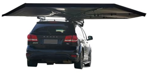 DONGXIAO Vehicle Awning Car Awning Camping 270 Degree Car Side Tent Fan Open Seconds Close Seconds Open Aluminum Alloy Frame 600D Black Rubber Oxford Cloth
