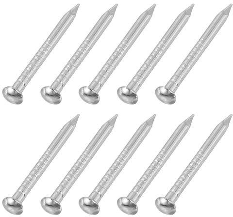 sourcing map 100Pcs Small Hardware Nails, 1.5 x 19mm Carbon Steel Round Head Nail Common Finishing Nail for Household Woodworking Picture Hanging DIY Projects, Silver
