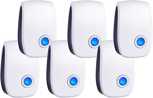 Ultrasonic Pest Control Repeller Electronic Pest Repellent Plug in Indoor Sonic Repellent for Rodents Cockroach Bug Roach Insects Mice Mouse Spiders Mosquitoes (6 Pack)