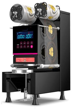 Commercial 88 89 90 95 MM Paper Plastic Container Sealer Full Automatic Bubble Milk Tea Cup Sealing Machine,Black