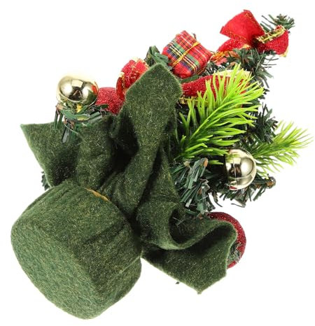 PartyKindom Albero Di Natale Da Tavolo Piccolo Albero Di Natale Rustico in Stile Fattoria Centrotavola Natalizio Decorazione Da Tavola Pvc