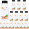 FORETOGO 8 Pieza Botellas de Jugo de Plástico 200ml,Transparente Botes Pequeños de Plastico con Tapa Negra y 8 Pegatinas,Reutilizable Mini Botellas para Guardar Zumos,Agua y Bebidas