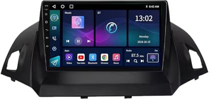 Android 13 2 DIN Car Radio Stereo para Ford Escape Kuga 2 C-MAX 2013-2016 9 Pulgadas Autoradio con WiFi GPS Rear View Camera RDS FM BT DVR SWC Ventilador de refrigeración(2+32G)