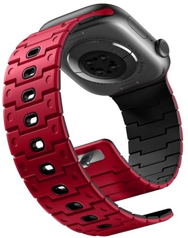 Bandletic Kompatibel mit Apple Watch Armband - Magnetbänder Silikon Sport Band Kompatibel mit iWatch Ultra/Ultra 2 49mm Series 10 46mm 9/8/7 45mm SE2/6/SE/5/4 44mm 3/2/1 42mm