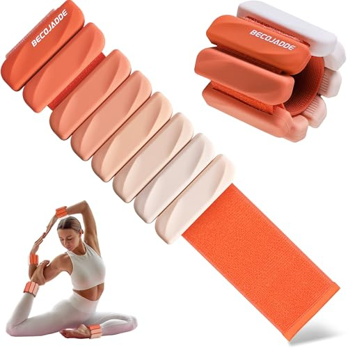 BECOJADDE Gewichtsmanschetten fuß 0.45 KG / 0.9 KG Je Gewichte für Beine und Arme Set 2 Ankle Weights Handgelenk Gewichte Knöchelgewichte Fussgewichte für Laufen Joggen Cardio Aerobic Krafttraining
