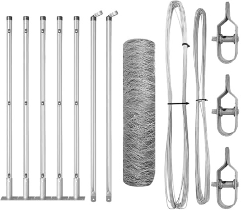 vidaXL Fence Post Silver, Garden and Terrace Fencing, Rectangular Metal Posts, Modern Outdoor Barriers, Property Boundary Marker Installation