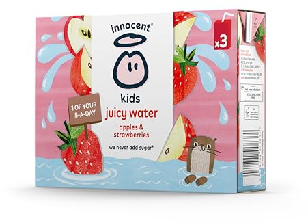 innocent kids juicy water apples and strawberries, 3x 200 ml