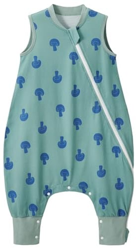 Duomiaomiao Babyschlafsack Sommer, Schlafsack mit füßen 0.5 tog, Dünne Sommerschlafsack mit füßen, 100% Baumwolle Schlafsack Kinder Sommer 3-4 Jahre